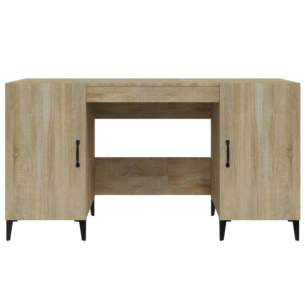 Scrivania tavolo postazione di lavoro mobile per computer studio rovere Sonoma 140 x 50 x 75 cm legno ingegnerizzato marrone 02_0023645
