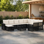 Set Divano da Giardino 11 pz Nero polyrattan 3435319