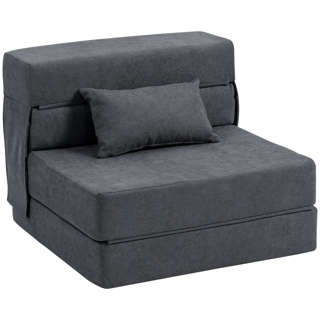 Divano letto trasformabile ¨C Xylo ¨C Schiuma grigio scuro con cuscini