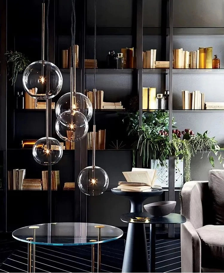 Lampada Da Soffitto A Sospensione Con Sfera Di Vetro 20cm APP1685-1CP