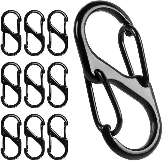 Fermovente per Karabina da 10 pezzi - Miniaturizzato - Rame Zincato - 31 mm - Per Outdoor/Camping - Facile da Utilizzare - Grappino