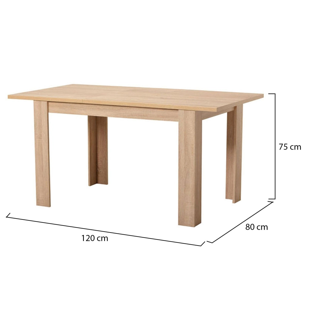 Uscio, Tavolo Fisso 6 Posti, 120x80x74.5h cm Marrone Rovere