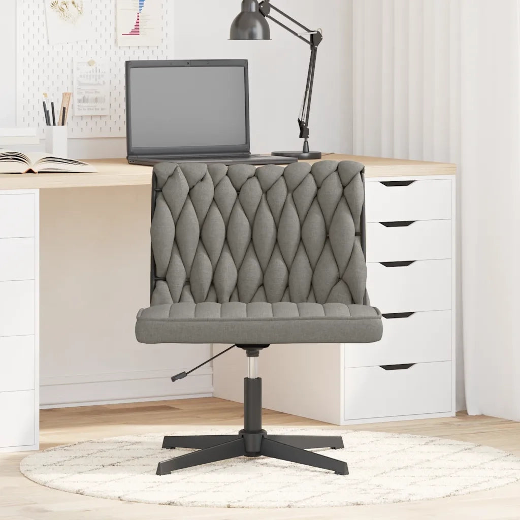 Sedia da Ufficio Girevole Grigio Chiaro in Tessuto 4105401