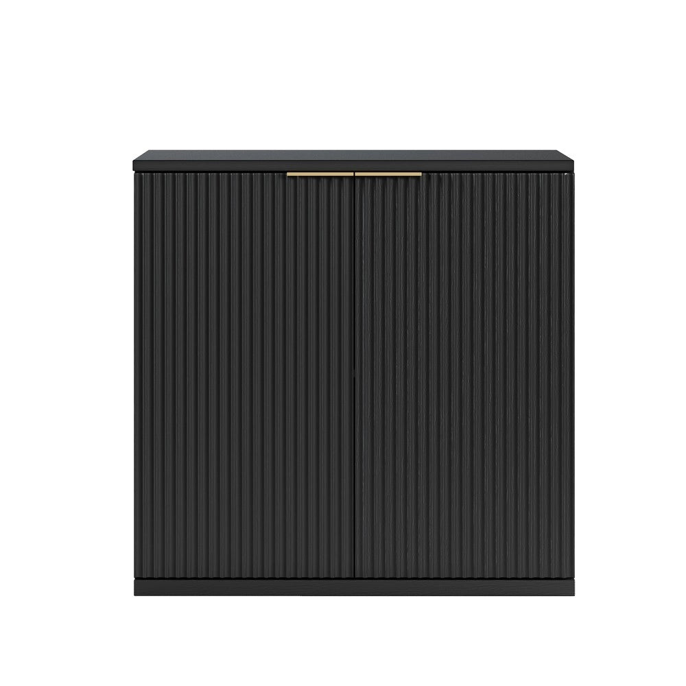 Mobile Contenitore Multiuso ¨C MINIMAL ¨C Nero, Legno Chiaro, 60x30x70