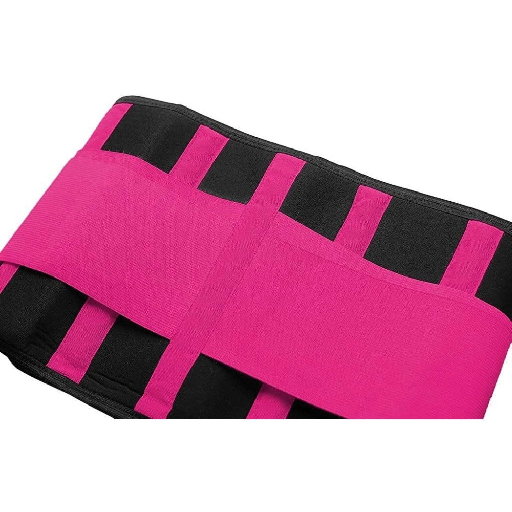 Trade Shop - Fascia Lombare Supporto Per La Schiena Cintura Di Sostegno Trainer Pancia Unisex - Fucsia   L