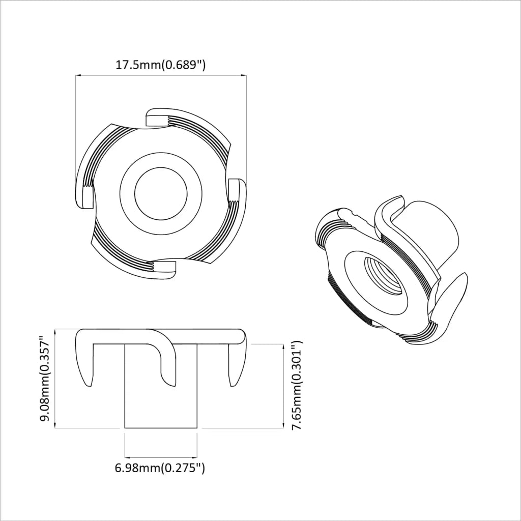 T-nut con punte 7200 pcs Argento M6 mm Acciaio