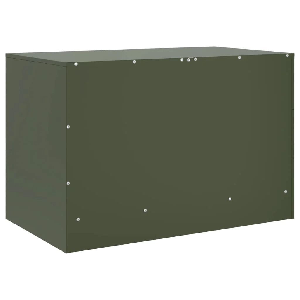 Mobile TV multimediale scaffale TV credenza mobile TV sala da pranzo soggiorno camera da letto 2 pezzi verde oliva 67 x 39 x 44 cm acciaio verde 02_0028640