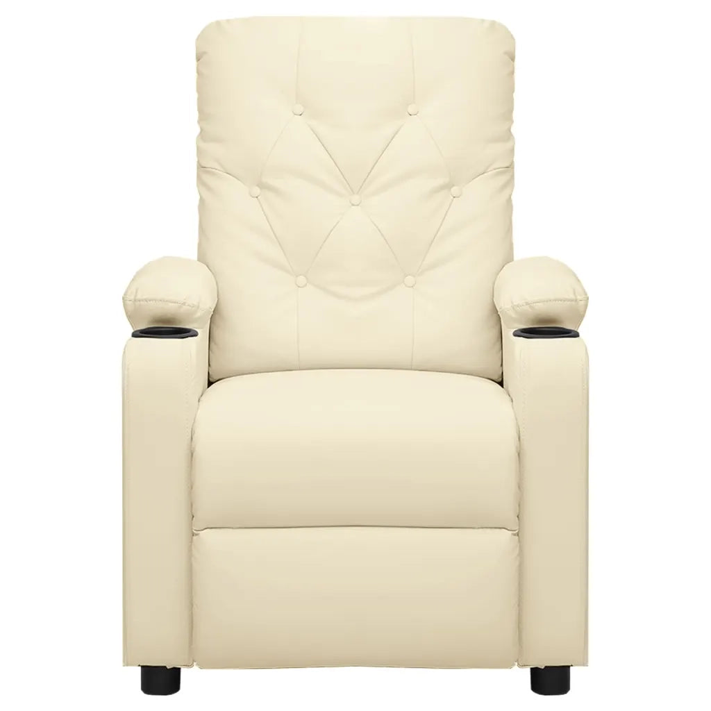 Poltrona Massaggiante Elettrica Crema Similpelle 3098873