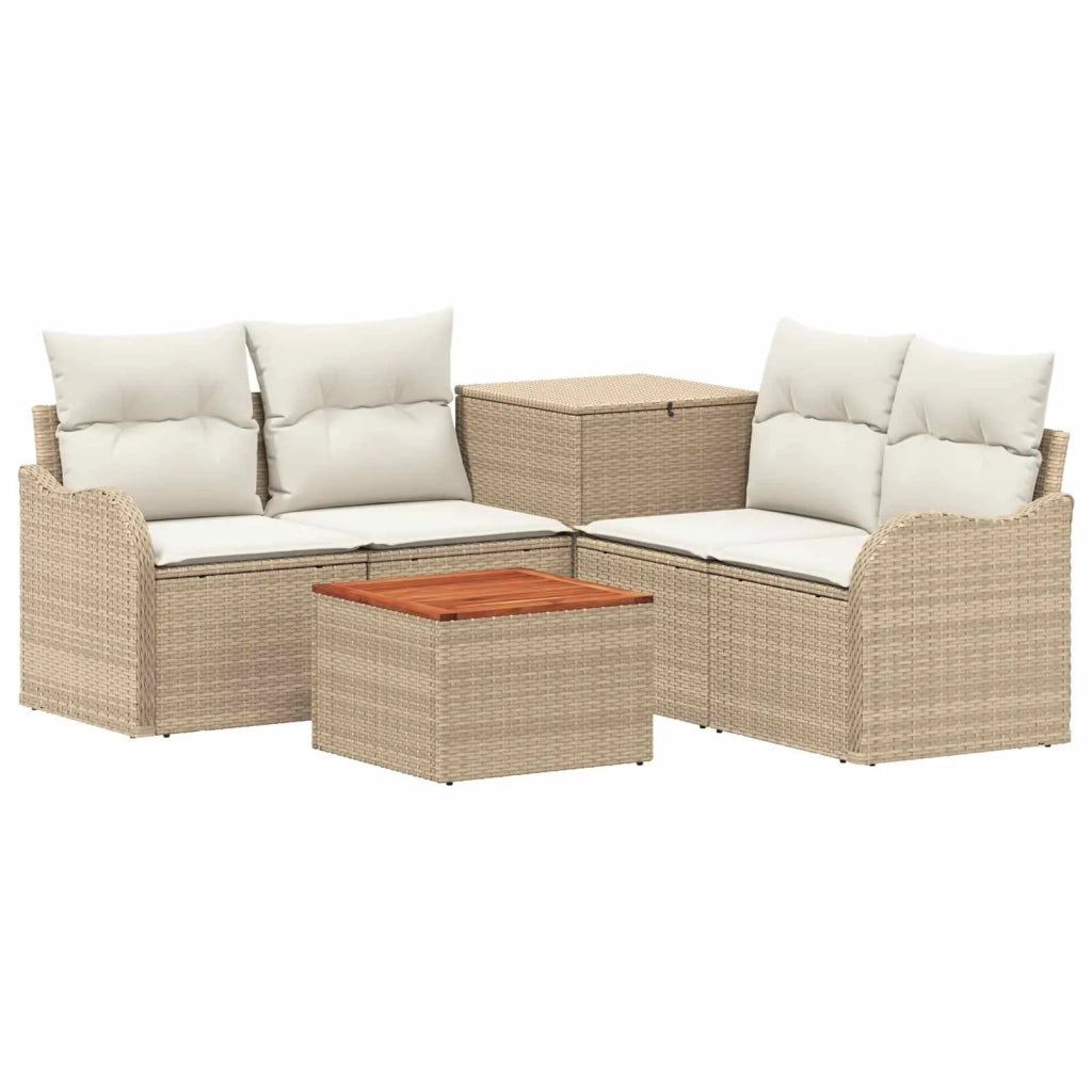 Set di divani 6 pz Beige e Bianco Crema 3447148
