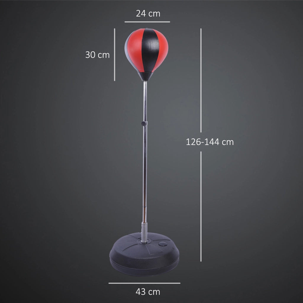 Set Punching Ball ¨C Minimal ¨C 126-144 cm regolabile in altezza con sacco, guantoni e pompa