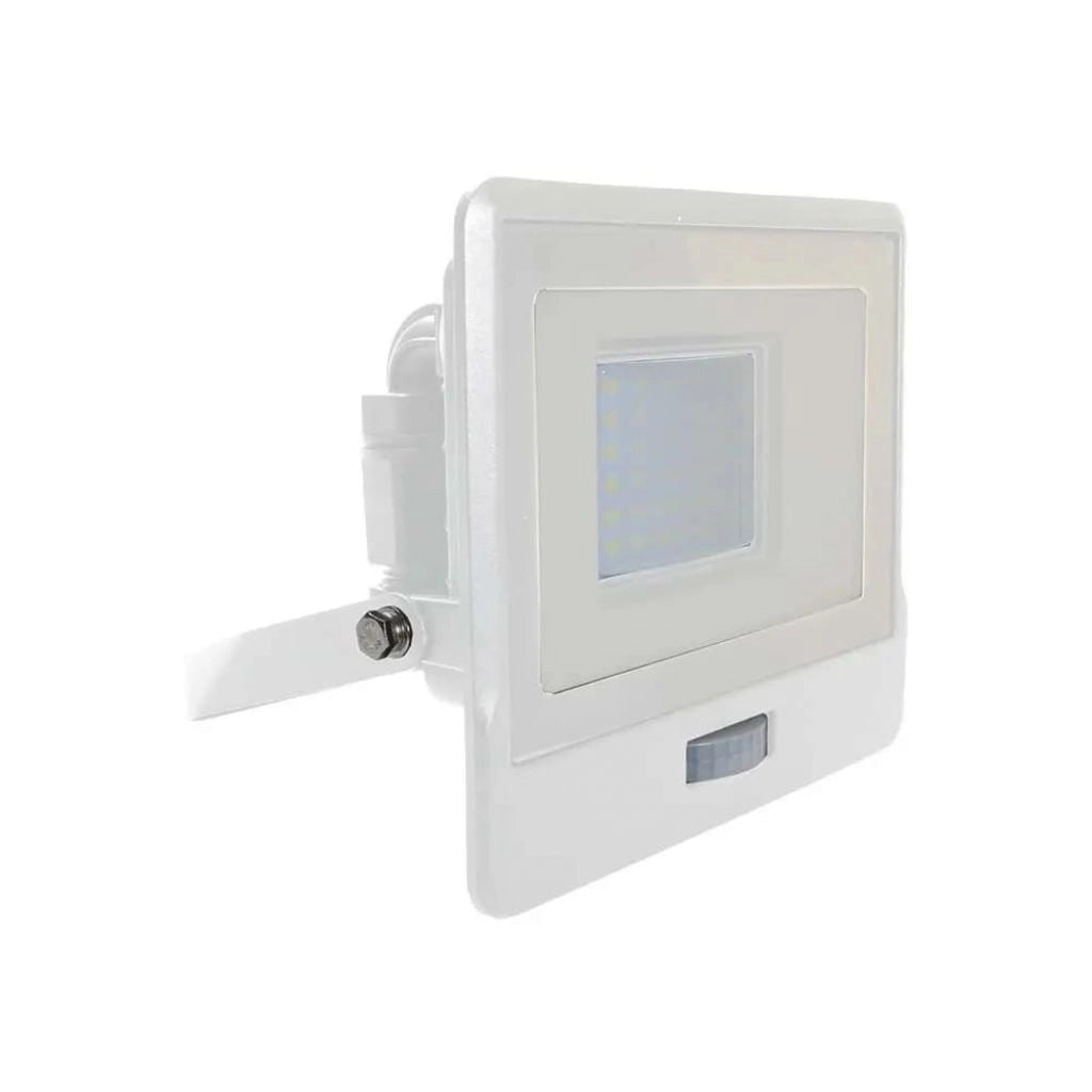 V-TAC PRO Faro LED Chip Samsung 30W con Sensore PIR Colore Bianco 6500K IP65 SKU 20276