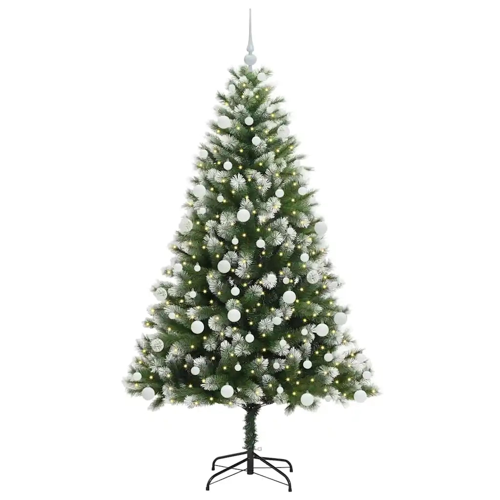 Albero di Natale artificiale a cerniera con neve fioccata 3395445