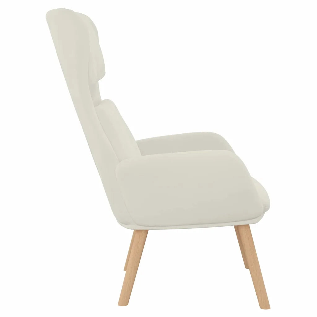 Sedia Relax Bianco Crema Velluto 341360