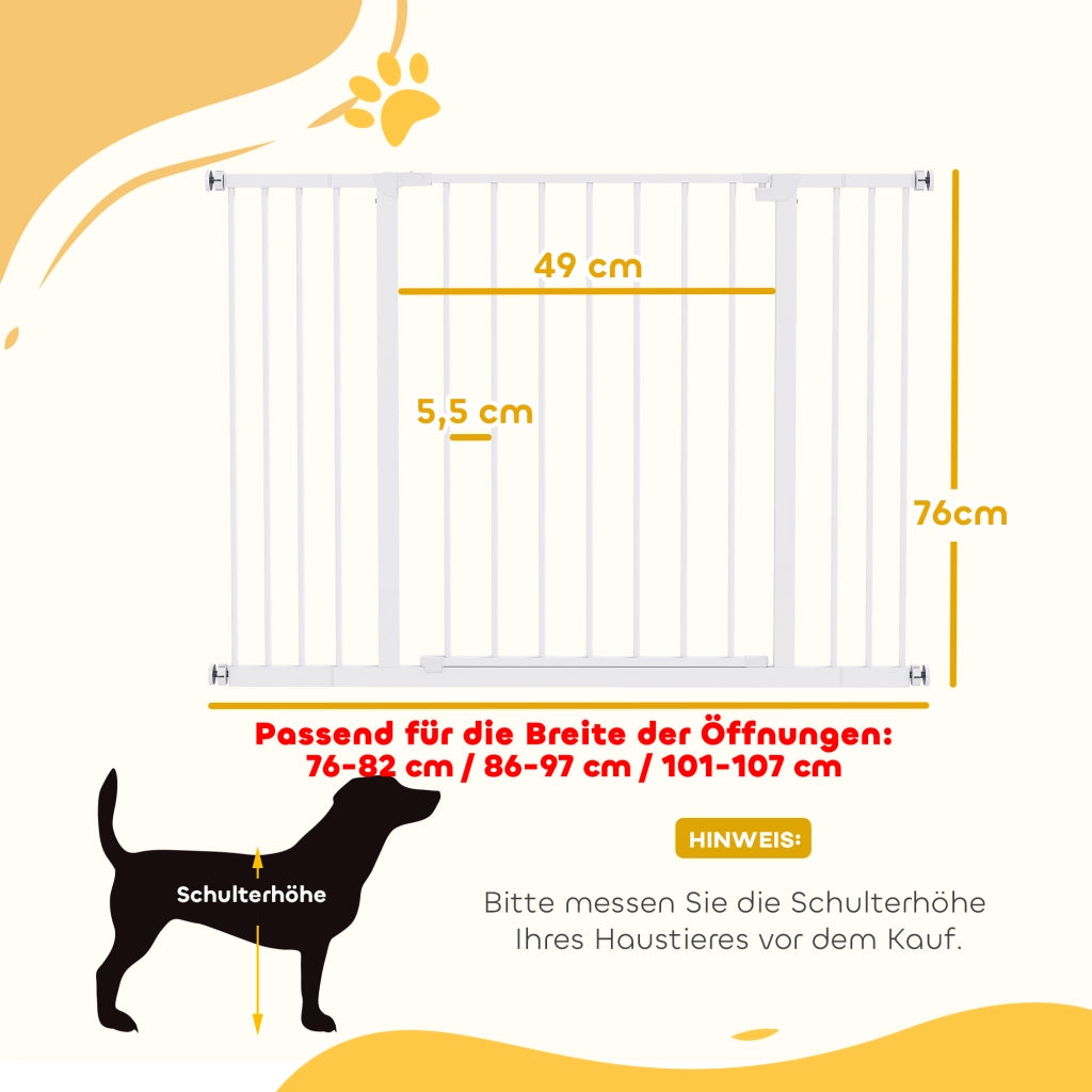 Cancello di Sicurezza per Scale e Porte ¨C zephmum ¨C Bianco 76-107 cm