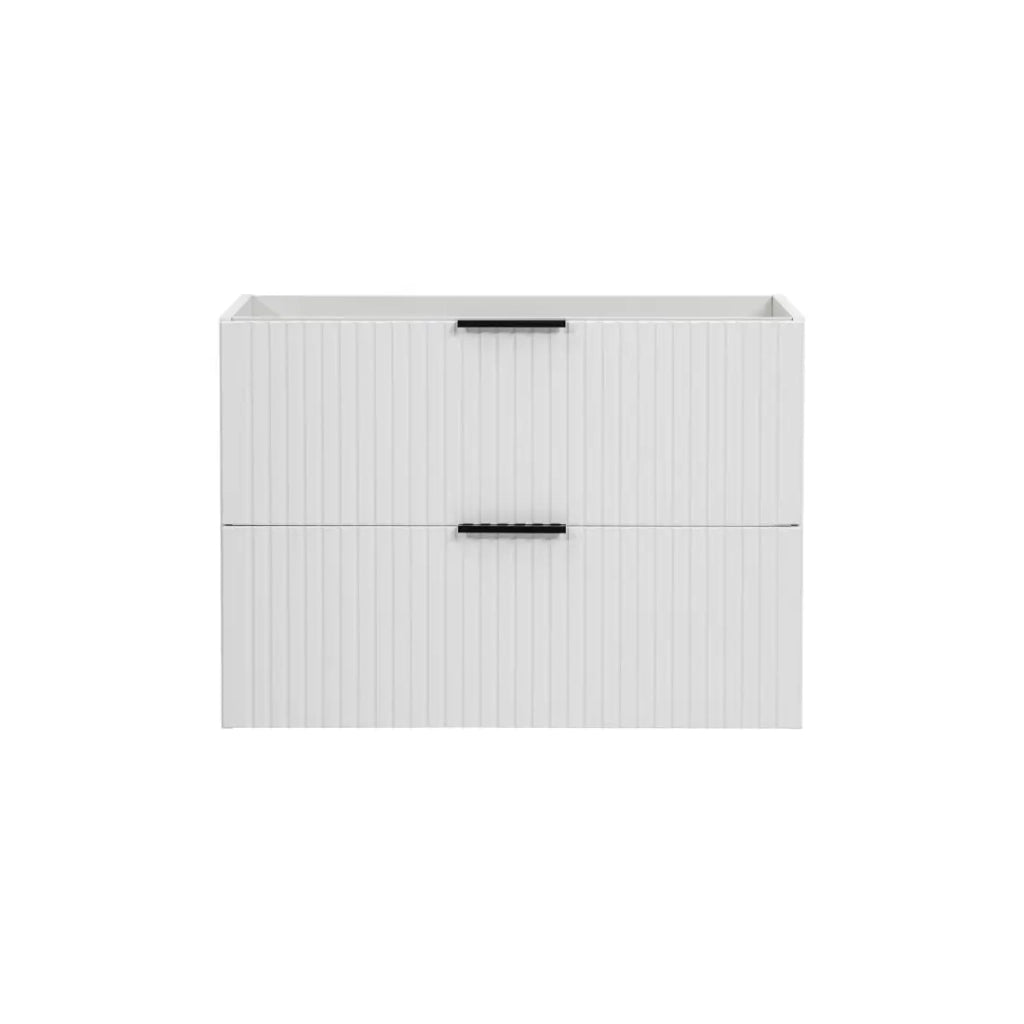 Mobile sottolavabo NOXERA – 80 cm – 2 cassetti – Colore bianco opaco – Da appendere