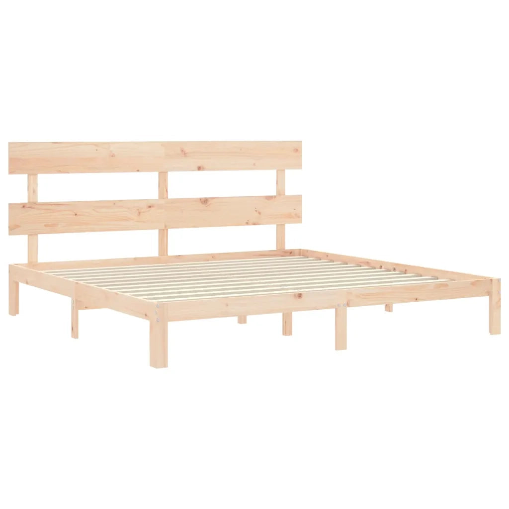 Giroletto senza Materasso-Struttura Letto 200x200 cm in Legno Massello di Pino 691947