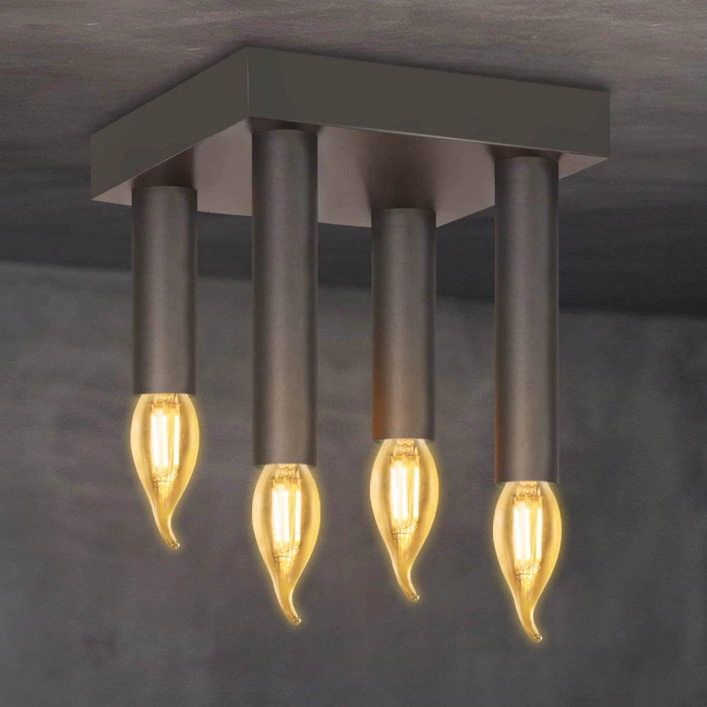 ZMH Lampada da soffitto in metallo grigio industriale retrò E14 per cucina e sala da pranzo