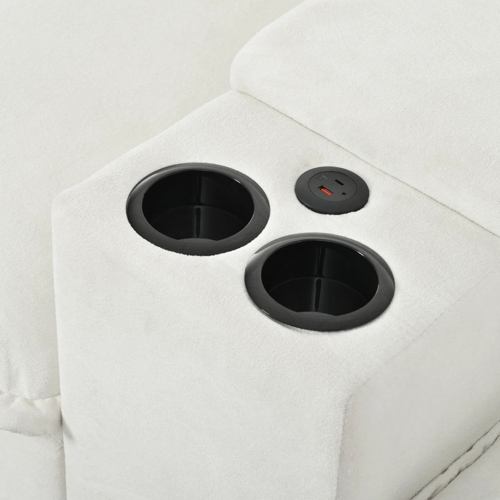 Divano Angolare Modulare con Ottomane e Contenitore ¨C MINIMAL ¨C Chenille, Beige