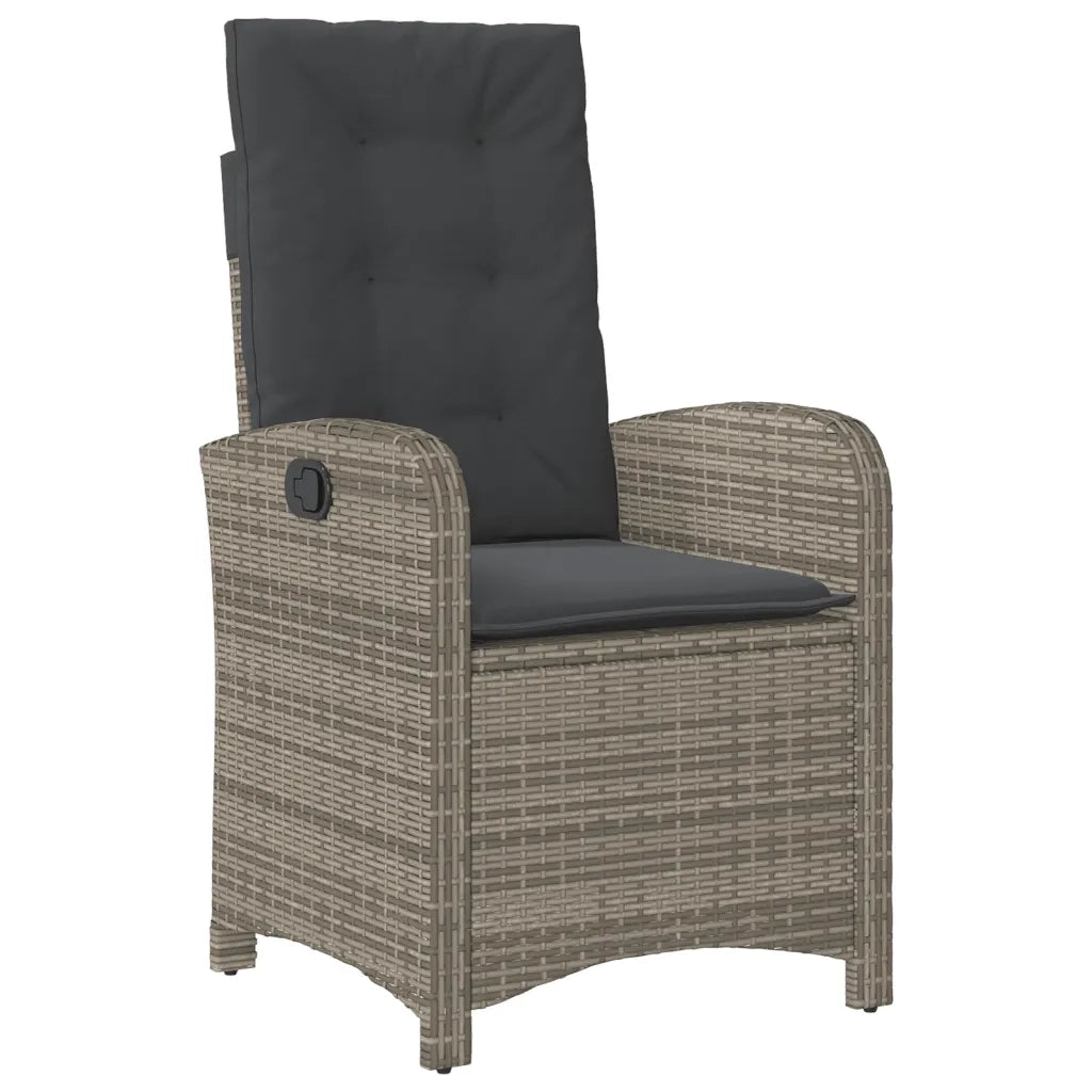 Set da Bistrò 3 pz con Cuscini Grigio in Polyrattan 365179