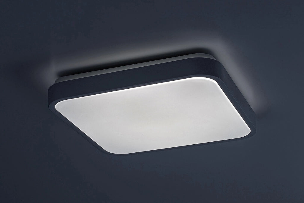 Plafoniera esterna quadrata bianca 28cm LED 18W sensore