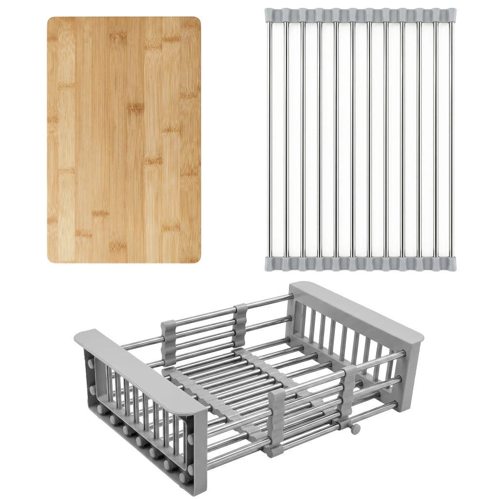 Set Di Accessori Per Lavello Da Cucina 3 Pz. Rea Grey