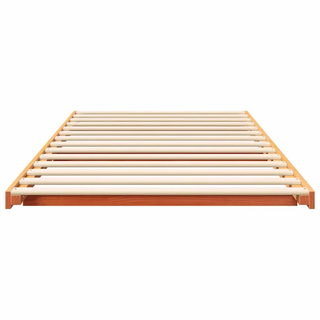 Struttura del letto Marrone cerato 100 x 220 cm Pino massello 873129