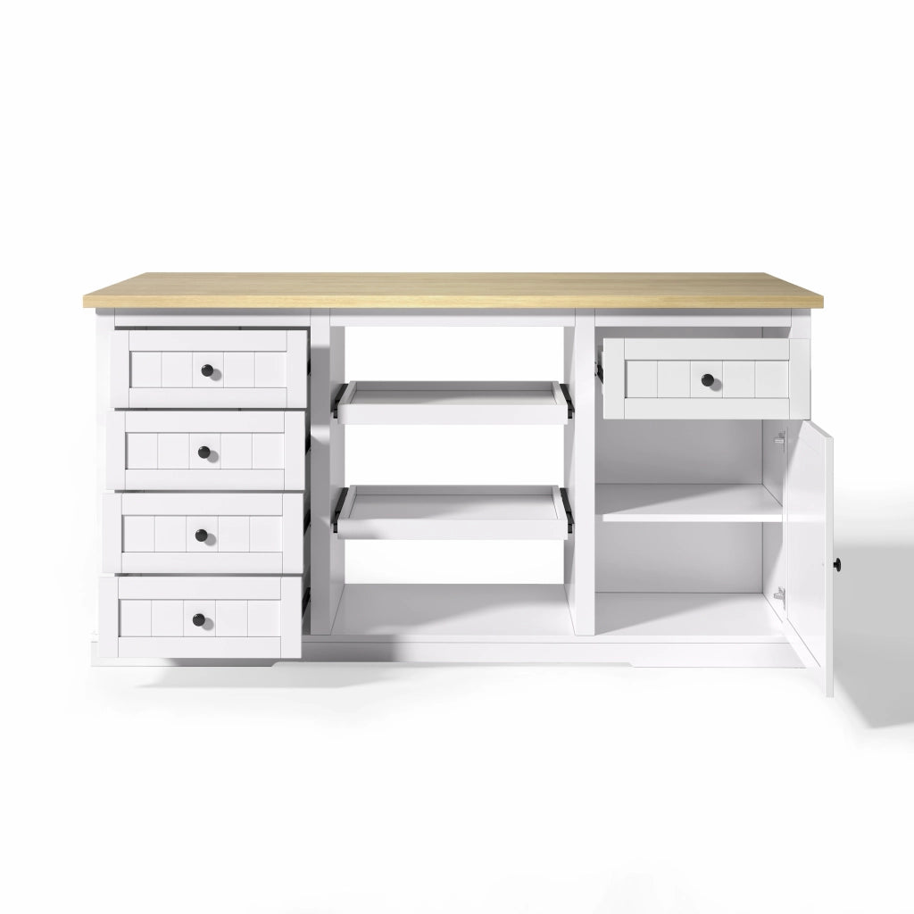 Credenza Cucina con Cassetti e Ripiani ¨C MINIMAL ¨C Bianco 150x65x75