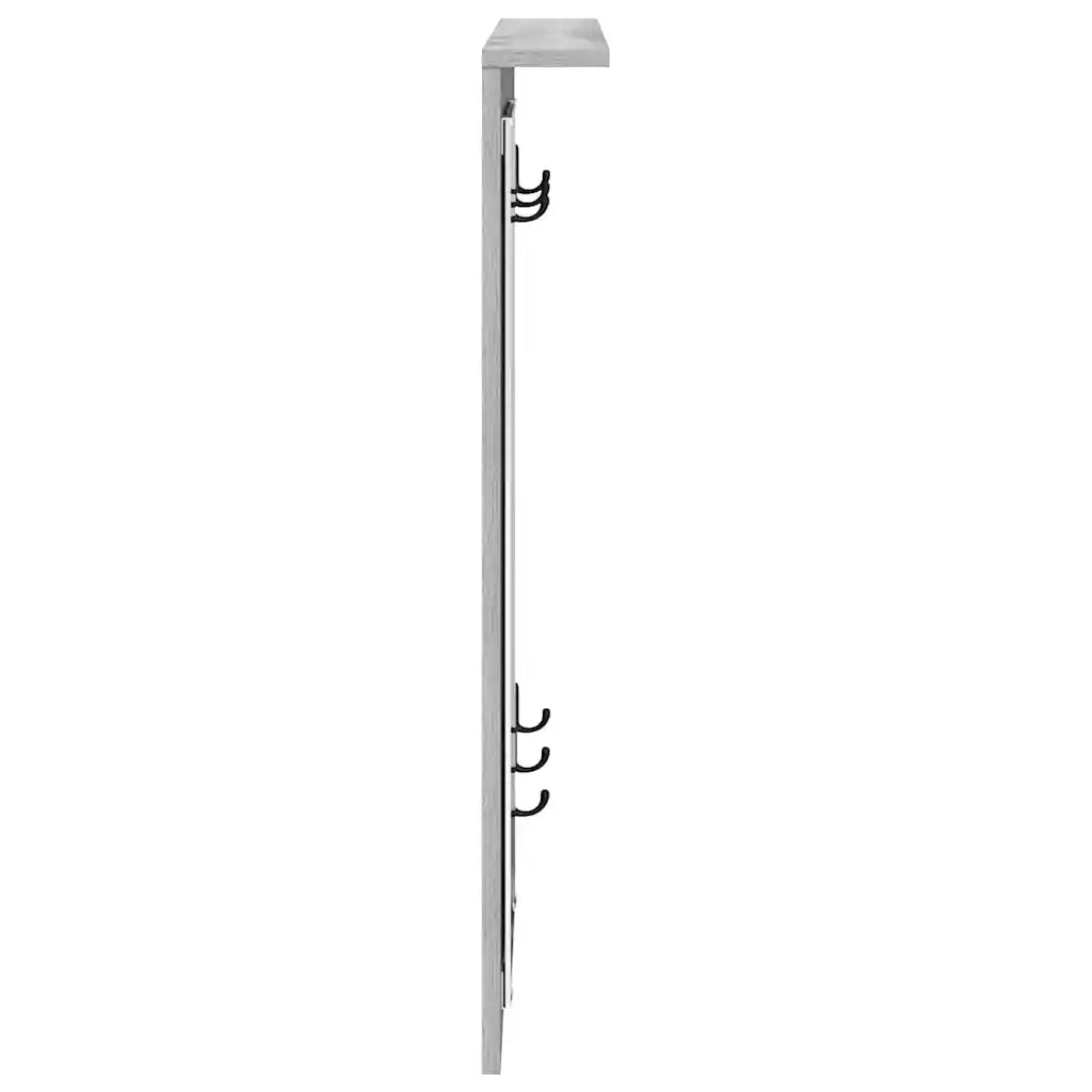 Appendiabiti a muro con specchio Grigio sonoma 84 x 10 x 80 cm 874496