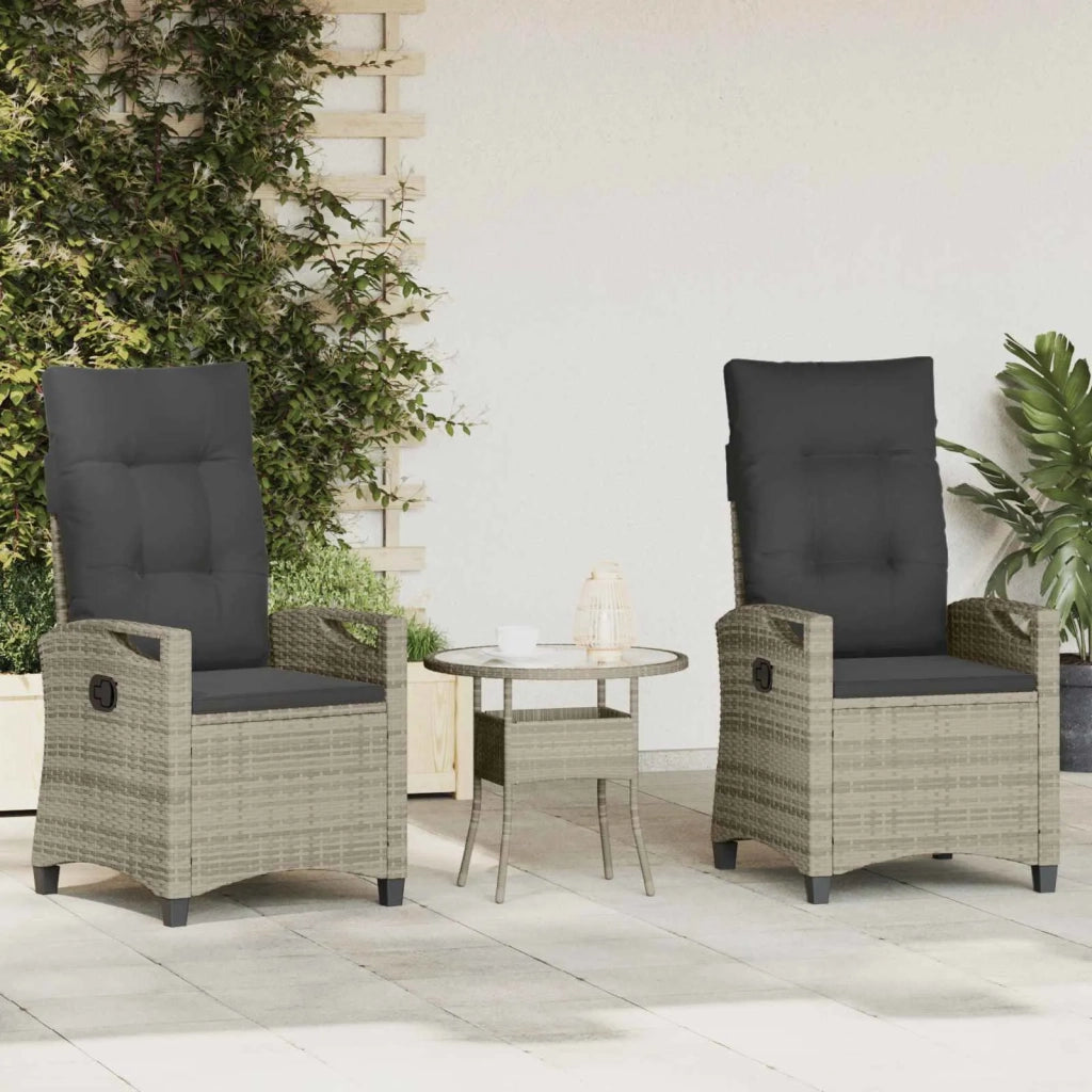 Sedia da Giardino 2 pz | Sedie da Esterno Grigio chiaro e grigio scuro