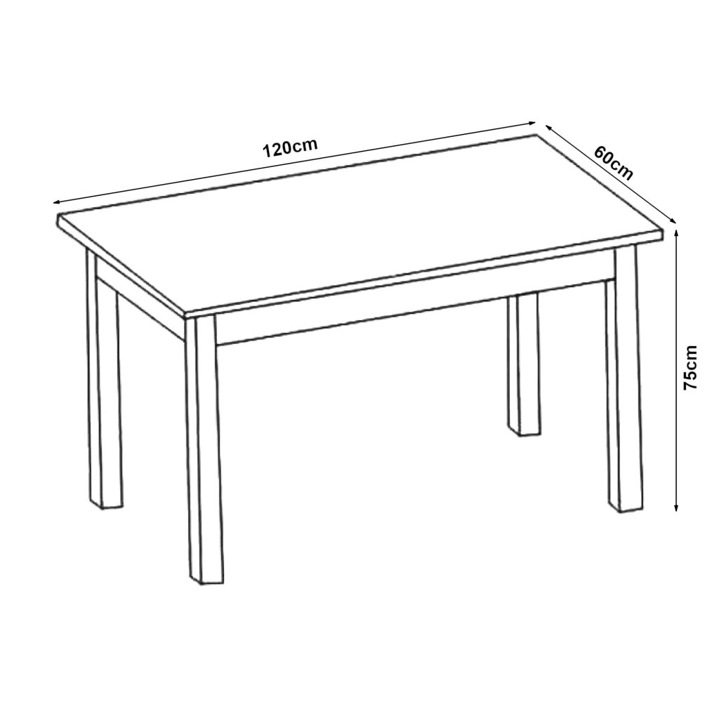 Tavolo da Pranzo Den Haag 120 x 60 cm Grigio Scuro [en.casa]
