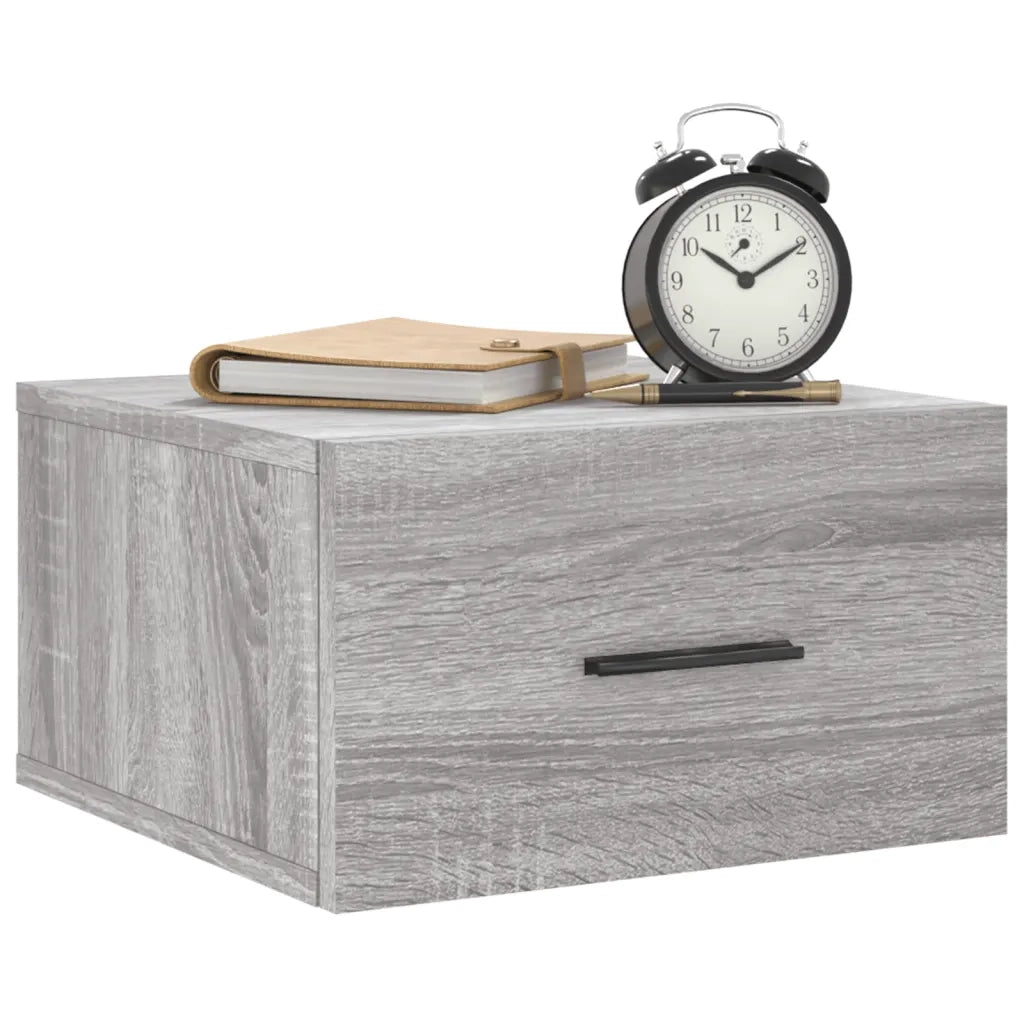Comodino | Armadio da Notte | Mobiletto da notte a Muro Grigio Sonoma 35x35x20 cm
