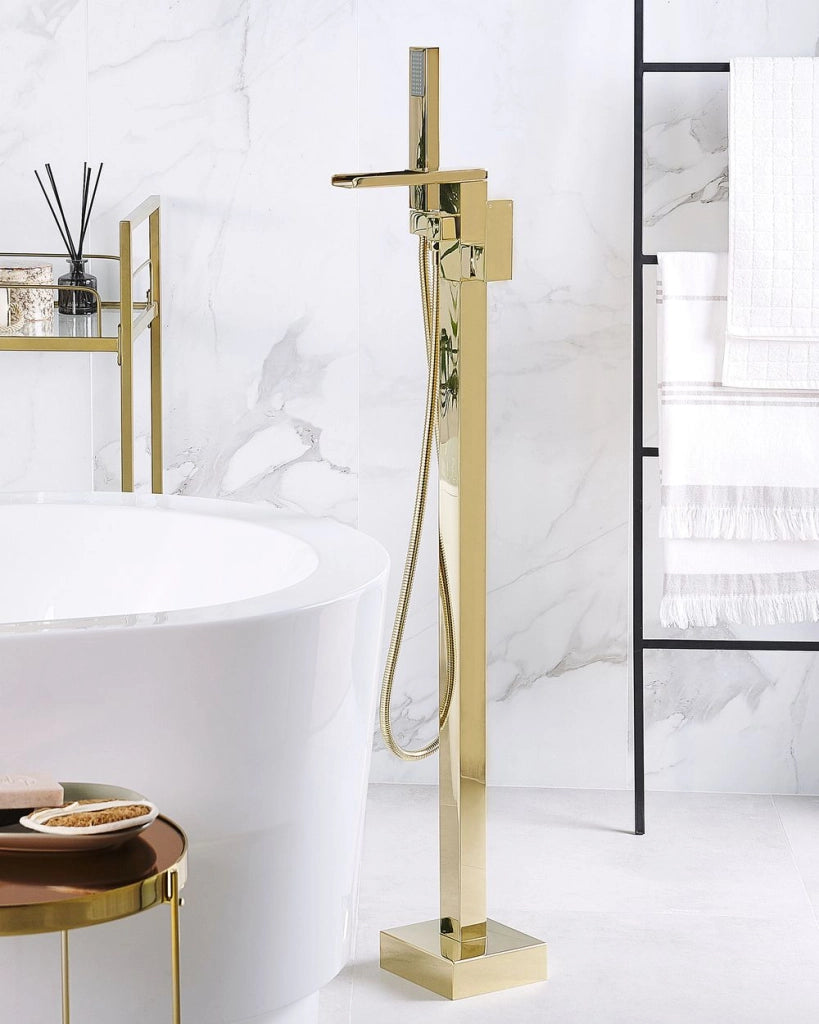 Miscelatore vasca da bagno cromato dorato freestanding 118 cm accessori bagno moderni