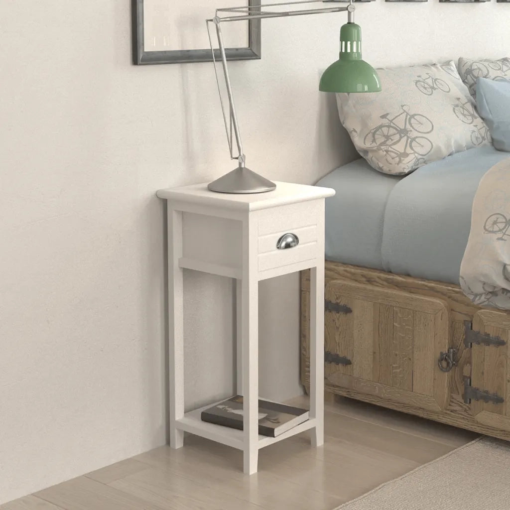 Comodino con 1 Cassetto Bianco 242040