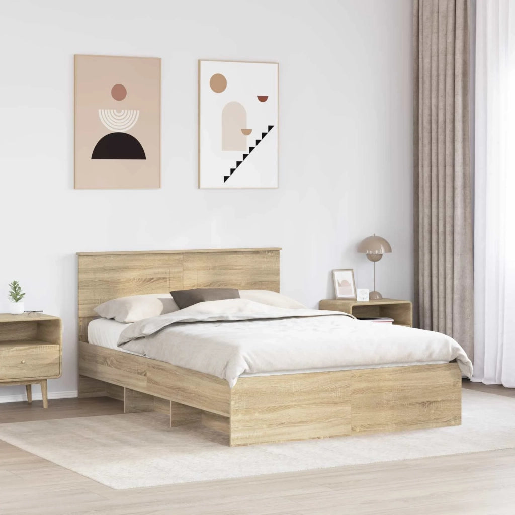 Struttura del letto con testiera-Giroletto con Testiera Rovere Sonoma 150 x 200 cm 898699
