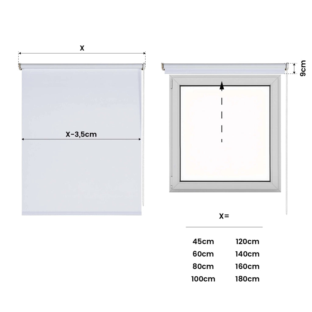 Tenda a rullo oscurante Moon Bianco 80x250 cm