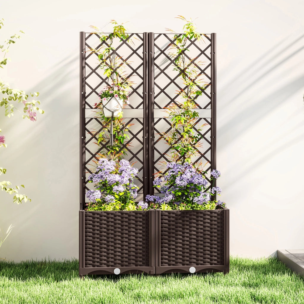 Letto da giardino rialzato con griglia ¨C Minimal ¨C 80x40x135 cm marrone
