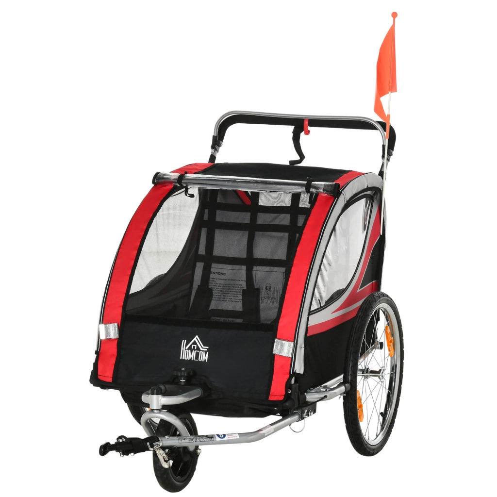 Carrello per bicicletta bambini 2 in 1 ¨C zephmum ¨C rosso