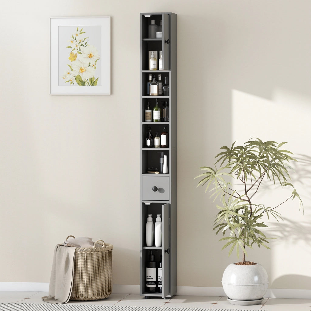 Armadietto Bagno con Cassetto e Ripiani ¨C Minimal ¨C Grigio 60x30x30