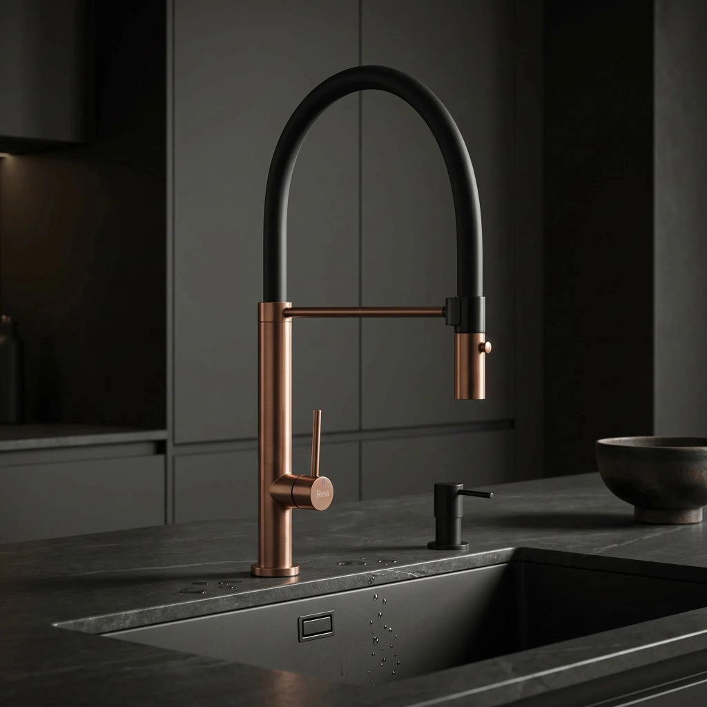 Rubinetto Da Cucina Rea Viera Copper Brush