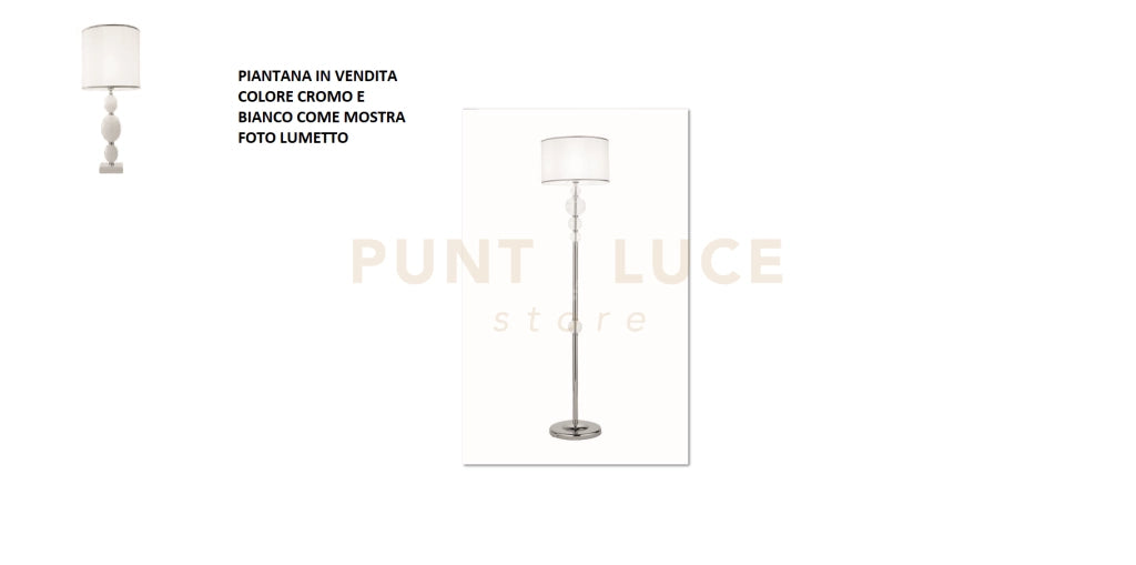 PIANTANA TEBE BIANCO  E CROMO 1 LUCE ATTACCO E27 D.40CM