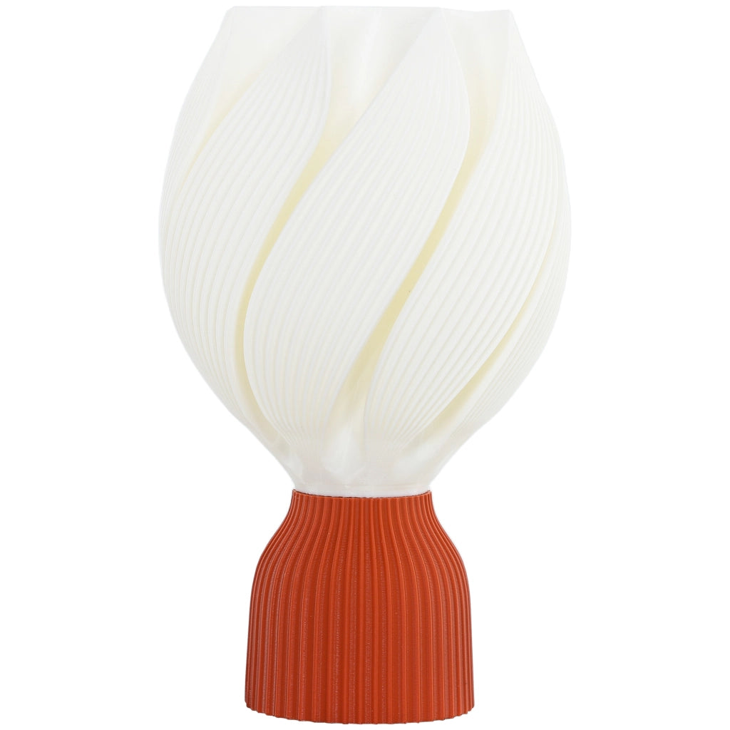 Lampada da tavolo LED 3D a forma di petali ¨C Xylo ¨C luce calda ?16,5x28 cm bianco e terracotta