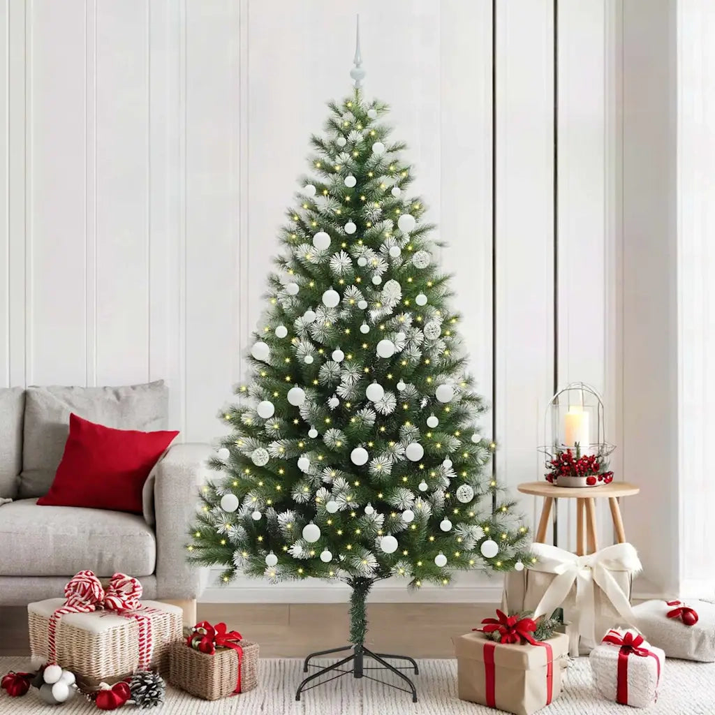 Albero di Natale artificiale a cerniera con neve fioccata 3395454