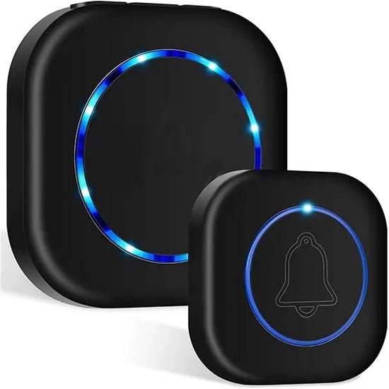 Deurbell wireless - IP44 impermeabile - Con ricevitore - Nero