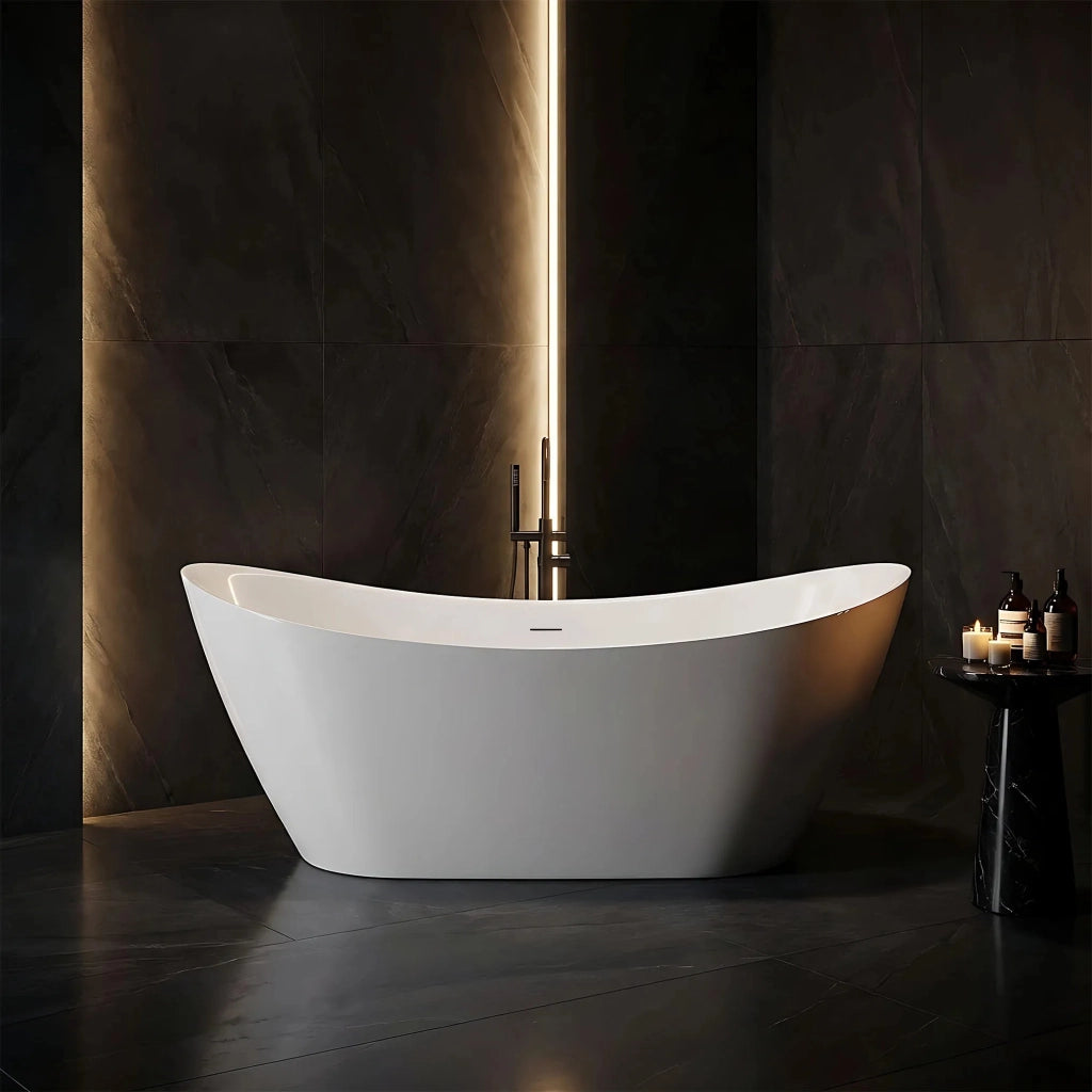 Vasca Bagno Da Terra Rea Ferrano Slim 180 Copritappo bianco