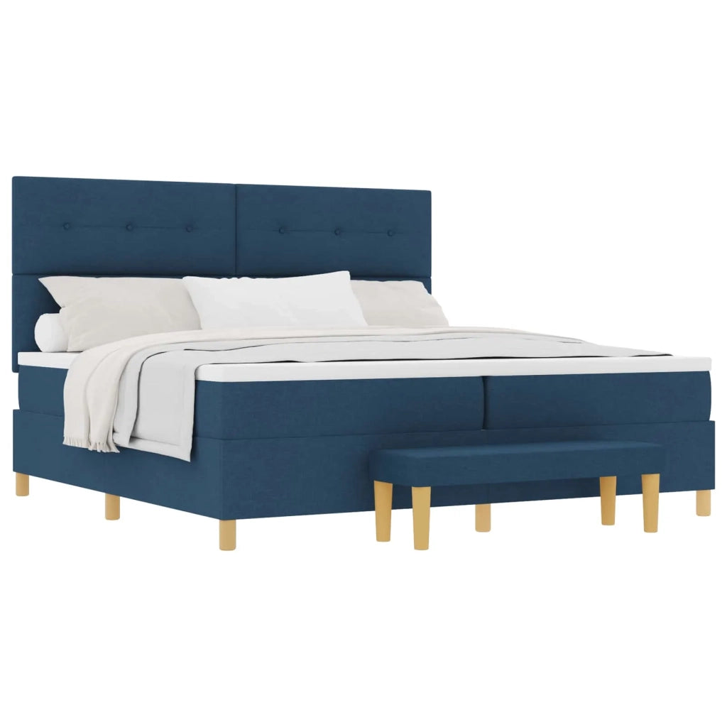 Letto a molle con materasso Blu 200 x 200 cm Tessuto 3344330