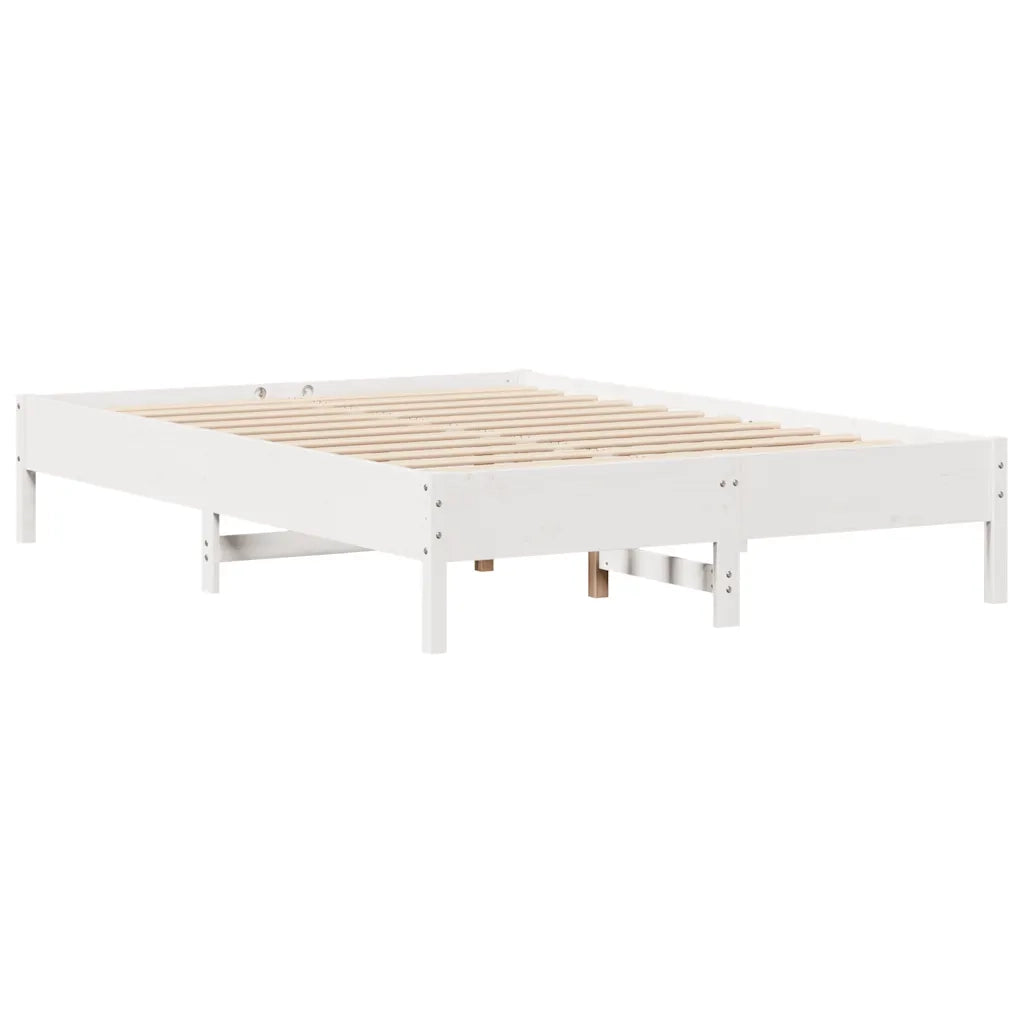 Letto senza Materasso-Struttura Letto Bianco 120x200 cm Legno Massello di Pino 817820