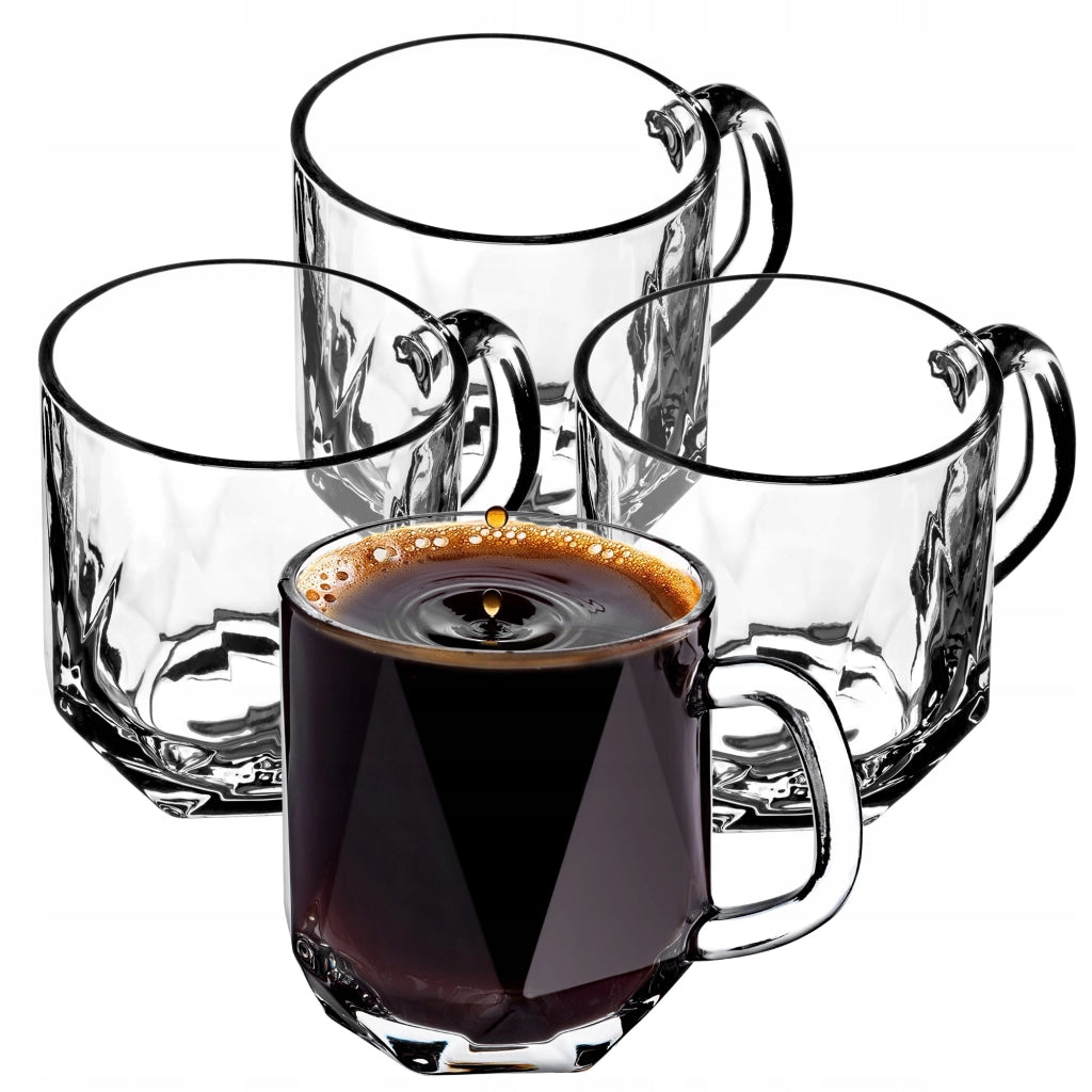 Bicchieri KADAX da 300 ml per caffè, tè e altre bevande, con manico, set da 4