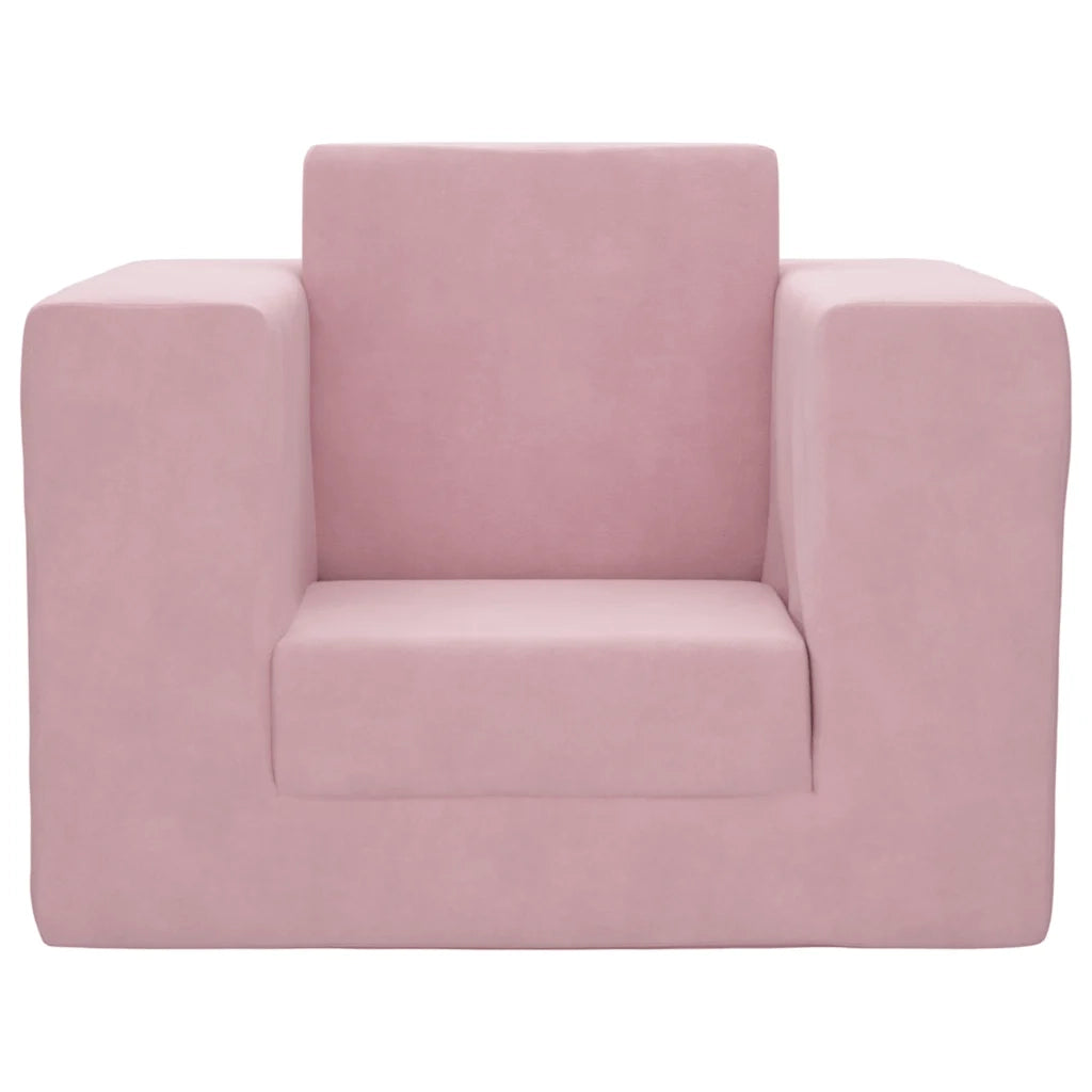 Divano per Bambini-Sofa-Divanetto Rosa in Morbido Peluche 325817