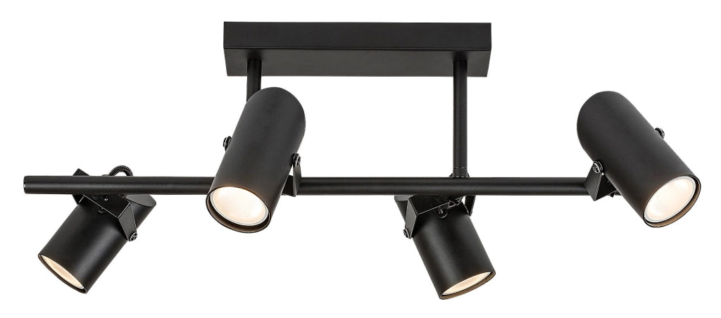Plafoniera nera 4 faretti orientabili GU10 Rabalux