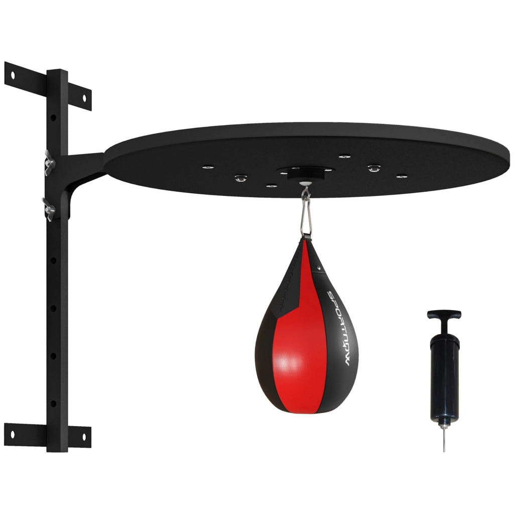 Punching Ball a Muro con Speed Bag Girevole a 360¡ã e Regolabile su 7 Altezze. Nero e Rosso